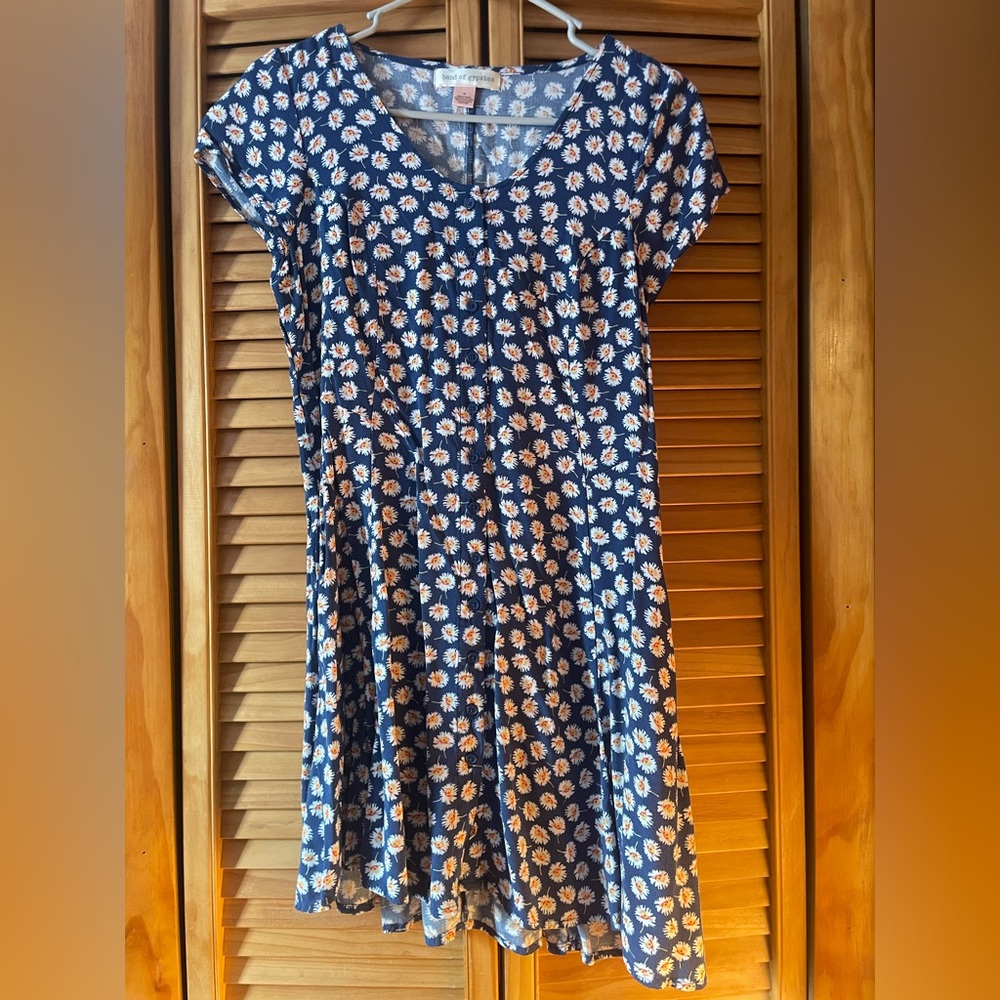 Band of gypsies daisy dress size medium blue /white